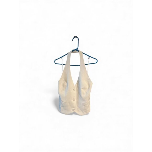 A New Day Cream Halter Vest XL Linen Blend Womens Recycled Material - Picture 6 of 6